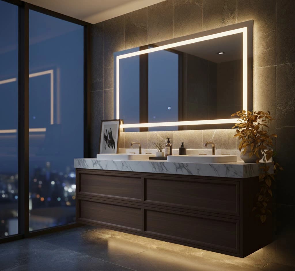 vanity bath oak — ERAZO HOME custom bath Atlanta GA