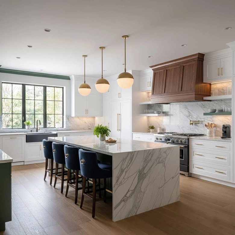 Luxury custom kitchen cabinets designed and installed by ERAZO HOME in Atlanta GA